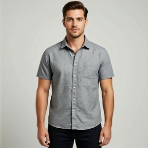 Goodfellow & Co Light Gray Cotton Patterned Men's Shirt Size XL